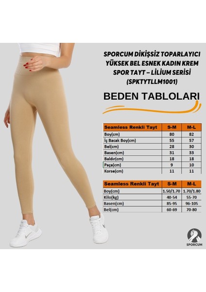 Dikişsiz Toparlayıcı Yüksek Bel Esnek Kadın Krem Spor Tayt – Lilium Serisi HBKTYTLLM1001 indirimleri