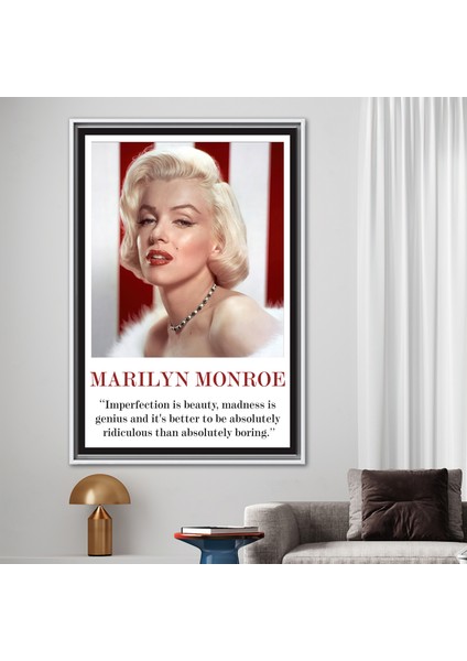 1 Parça Beyaz Çerçeveli Marilyn Monroe Moda Baskılı Marilyn Monroe Posteri fiyatları