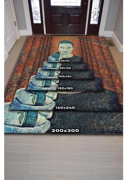 Jesse Dokuma Tabanlı Yıkanabilir Breaking Bad Halısı