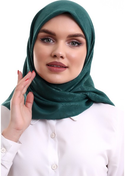 Kofra Desenli Baş Örtü - Yeşil