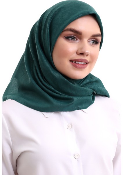 Kofra Desenli Baş Örtü - Yeşil