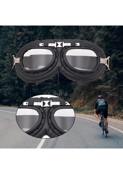 2x Motosiklet Goggles Bike Racer Binicilik Için Açık Gözlük Atv Clear ve Sarı (Yurt Dışından)