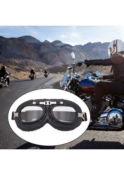 2x Motosiklet Goggles Bike Racer Binicilik Için Açık Gözlük Atv Clear ve Sarı (Yurt Dışından)