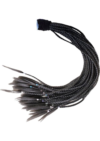 Motosiklet Örgüleri Ponytail 55CM-60CM Punk Siyah Koyu Gri (Yurt Dışından)