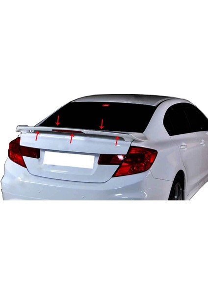 Honda Civic 9 Spoiler Bagaj Yüksek (Işıklı) Fiber 2012-2015
