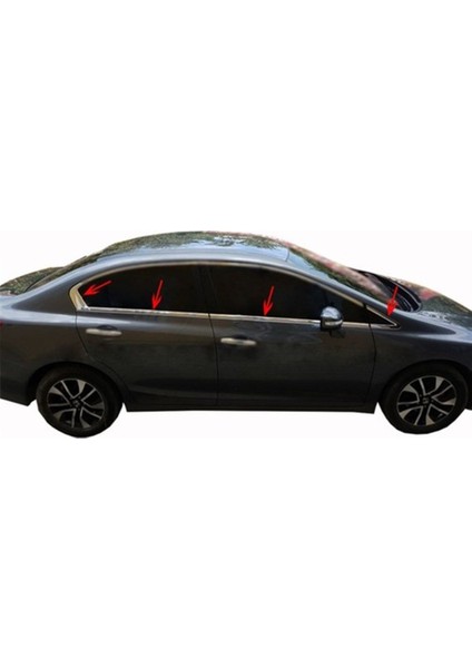 Honda Civic 9 Cam Çıtası 8 Prç Krom 2012 ve Sonrası