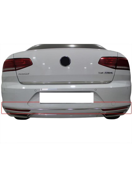 Volkswagen Passat B8 Arka Tampon Alt Çıtası 3 Prç Krom 2015 ve Sonrası