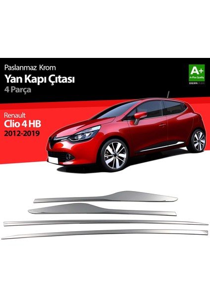 Renault Clio 4 Hb Krom Yan Kapı Çıtası 4 Prç. 2012 Üzeri