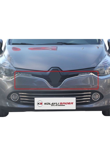 Renault Clio 4 Sport Tourer Ön Panjur Çıtası U Formlu 2 Prç Krom 2013-2016