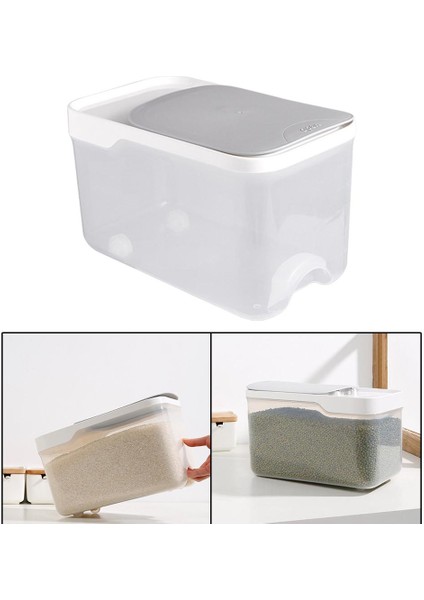 2pcs Pirinç Saklama Konteyneri Tahıl Kuru Gıda Mutfak Tahıl Çöpü Nem Geçirmez (Yurt Dışından)