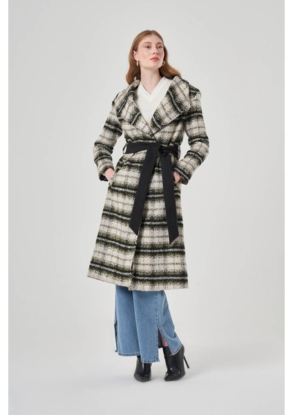 Şal Yaka Ekose Haki Kaban modelleri