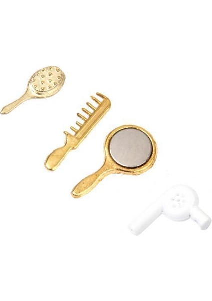 3x1/12 Dollhouse Minyatür Banyo Mobilyaları Accs Comb Saç Kurutucu Seti Altın 3 Pcs (Yurt Dışından)
