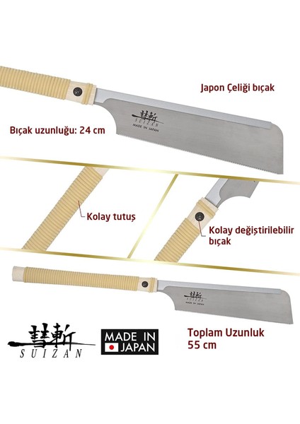 Dozuki Dovetail Çok Yönlü Kesim Japon Testeresi 24 cm