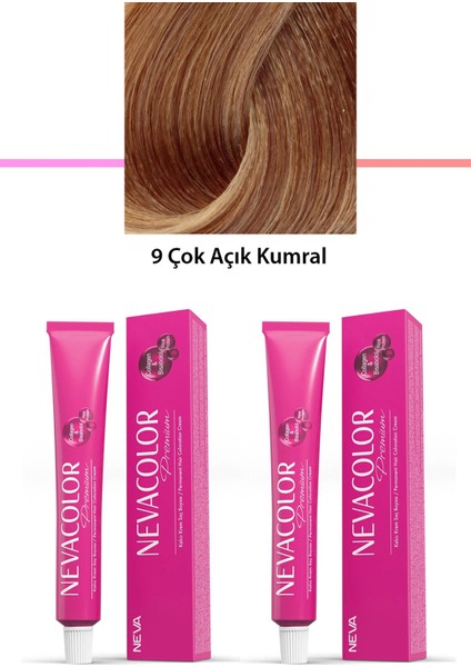 2 Li Set Premium 9 Çok Açık Kumral - Kalıcı Krem Saç Boyası 2 x 50 G Tüp