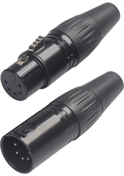 2pcs Siyah 5 Pin Ses Rca Lehimsiz Adaptör Fiş Mikrofon Konektörü (Yurt Dışından)