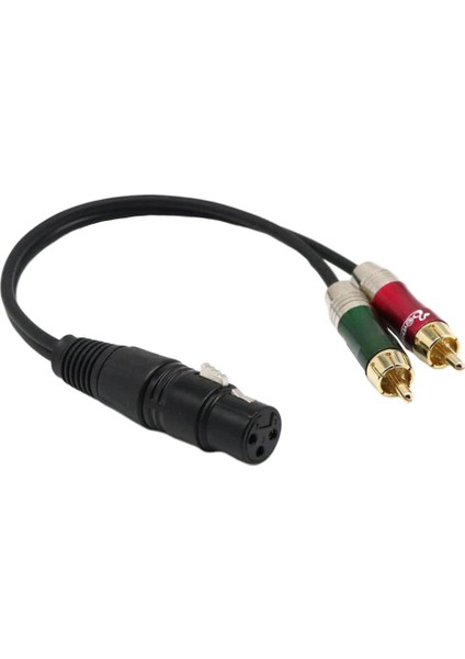 Xlr Dişi Ila Çift Rca Erkek Fiş Ses Kablosu Mikrofon Ayırıcı Tel 30CM (Yurt Dışından)