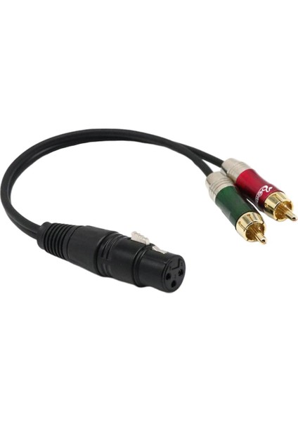 Xlr Dişi Ila Çift Rca Erkek Fiş Ses Kablosu Mikrofon Ayırıcı Tel 30CM (Yurt Dışından)