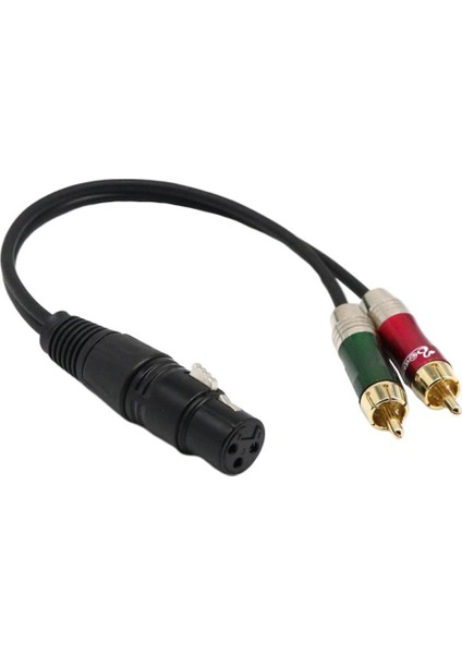 Xlr Dişi Ila Çift Rca Erkek Fiş Ses Kablosu Mikrofon Ayırıcı Tel 30CM (Yurt Dışından)