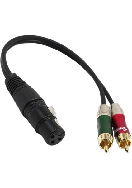 Xlr Dişi Ila Çift Rca Erkek Fiş Ses Kablosu Mikrofon Ayırıcı Tel 30CM (Yurt Dışından)