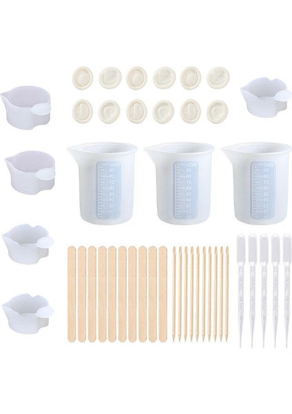 Silikon Ölçüm Karıştırma Bardakları Dıy Sıvı Reçine Takı 43PCS (Yurt Dışından)