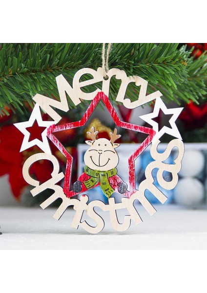Asma Ahşap Noel Ağacı Rasyon Ahşap Kolye Asma Kardan Adam Geyik Süslemesi - 130X120MM 130X120MM (Yurt Dışından) fiyatları