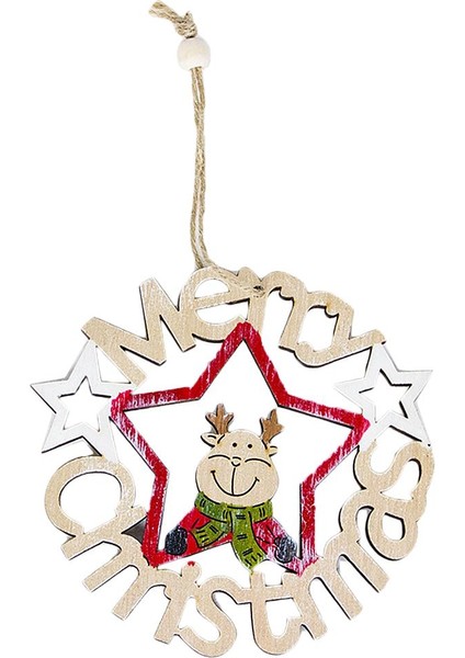 Asma Ahşap Noel Ağacı Rasyon Ahşap Kolye Asma Kardan Adam Geyik Süslemesi - 130X120MM 130X120MM (Yurt Dışından) modelleri