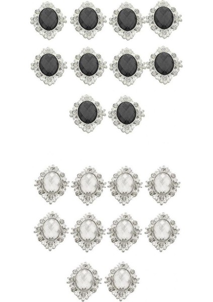 20PCS Oval Flatback Akrilik Kristal Rhinestone Düğmesi Dıy Craft (Yurt Dışından)