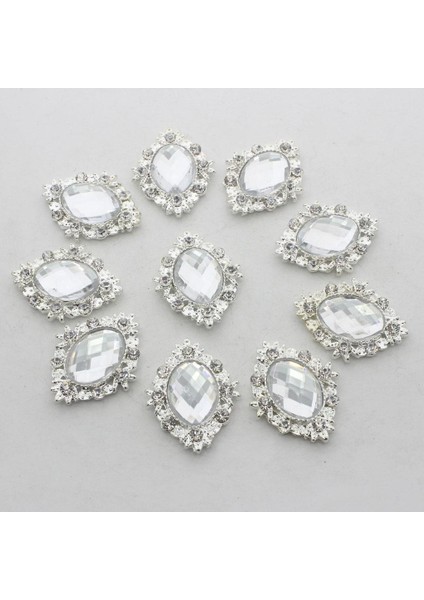 20PCS Oval Flatback Akrilik Kristal Rhinestone Düğmesi Dıy Craft (Yurt Dışından) indirimleri