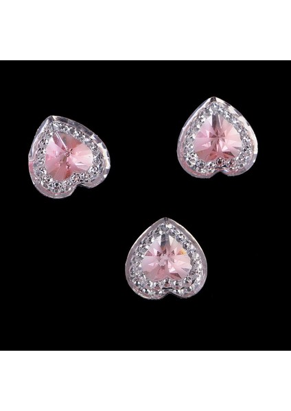 2x 50 Pcs 12MM Kalp Reçine Rhinestone Flatback Düğmeleri Çift Matkap Hafif Pembe (Yurt Dışından) fırsatları