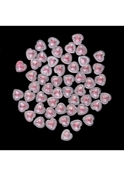 2x 50 Pcs 12MM Kalp Reçine Rhinestone Flatback Düğmeleri Çift Matkap Hafif Pembe (Yurt Dışından) indirimleri