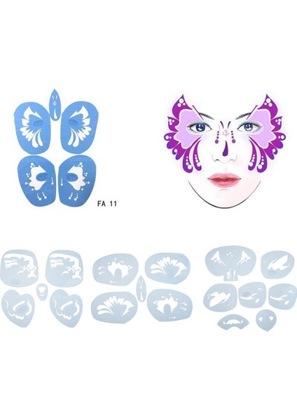 Yeniden Kullanılabilir Şablonlar Yüz Boya Şablonu Şablonu Süslü Elbise FA12 (Yurt Dışından) modelleri