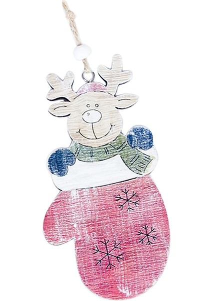 Ahşap Süsler Noel Damla Kolye 150X75MM Noel Eldivenleri (Yurt Dışından)