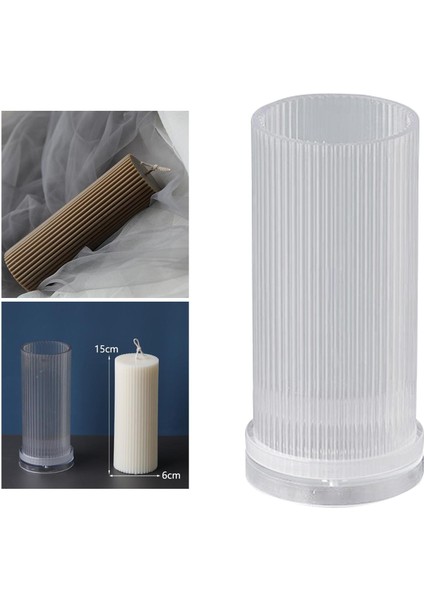 2x Açık Sütun Mum S Akrilik Silindir Kaburga Yapımı Dıy (Yurt Dışından) modelleri