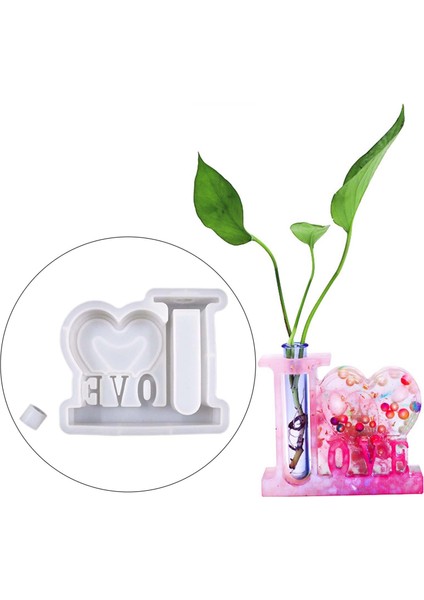 Dıy Saksı Kalp Şeklindeki Epoksi Reçine Reçine Masaüstü Ofis Için Reçine Love 1 (Yurt Dışından)