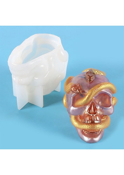 Silikon 3D Kafatası Mum Döküm Aracı Dıy Cadılar Bayramı Bayramı Masaüstü Dekorasyon Dur (Yurt Dışından) modelleri