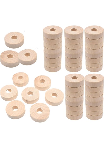 35MM Dekorasyon Yuvarlak Oyuncak Arabalar Için 50 Pcs Bitmemiş Ahşap Tekerlekler (Yurt Dışından)