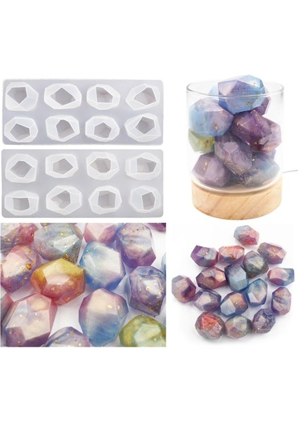 2pcs Düzensiz Mücevher Silikon Kalıp Diy Ev Dekorasyon Yönlü Kristal Zanaat 195X82X60MM Beyaz (Yurt Dışından) fiyatları