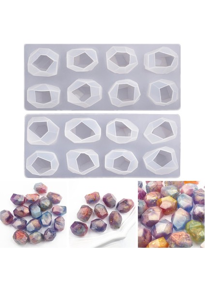 2pcs Düzensiz Mücevher Silikon Kalıp Diy Ev Dekorasyon Yönlü Kristal Zanaat 195X82X60MM Beyaz (Yurt Dışından) indirimleri