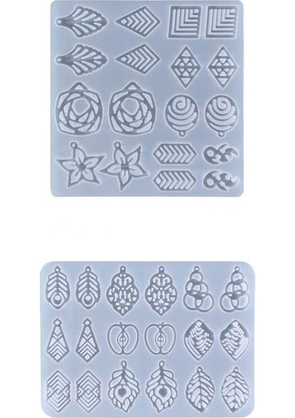2x Reçine Küpe Kalıpları Küpe Kolye Yapan Boncuk Küpe Zanaat Noel (Yurt Dışından)