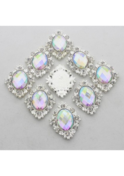 20PCS Oval Flatback Akrilik Kristal Rhinestone Inci Düğmesi Dıy Craft (Yurt Dışından) indirimleri