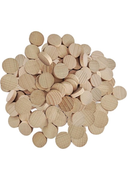 100 Adet Ahşap Parçalar Diy 0.8in Doğal Sanat Çipleri Bitmemiş Ahşap Dilim 20MM Ray (Yurt Dışından)