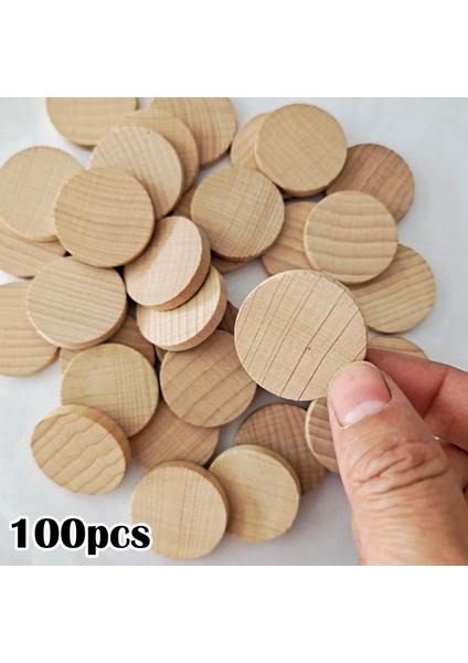 100 Adet Ahşap Parçalar Diy 0.8in Doğal Sanat Çipleri Bitmemiş Ahşap Dilim 20MM Ray (Yurt Dışından) modelleri