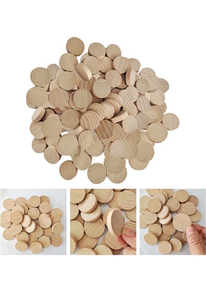 100 Adet Ahşap Parçalar Diy 0.8in Doğal Sanat Çipleri Bitmemiş Ahşap Dilim 20MM Ray (Yurt Dışından) indirimleri