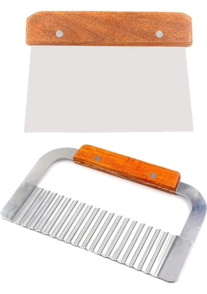 2 Paslanmaz Çelik Dalgalı ve Düz Somun Kesici, Mum Patates (Yurt Dışından)