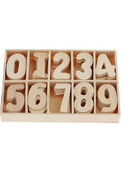 6X60X Ahşap Numarası 0-9 Boyasız Eğitim Numaraları Çocuk Erken Öğrenme 6 Pcs (Yurt Dışından)