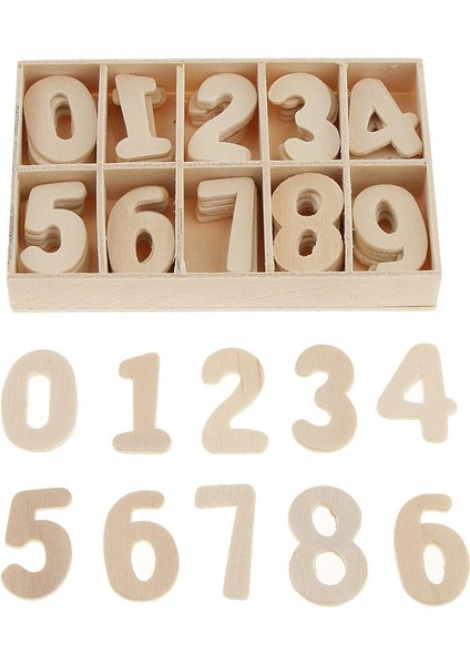 6X60X Ahşap Numarası 0-9 Boyasız Eğitim Numaraları Çocuk Erken Öğrenme 6 Pcs (Yurt Dışından) fiyatları