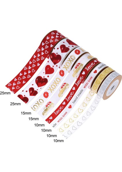 8x Polyester Şerit Basılı Sevgililer Günü Hediye Sarma Düğün (Yurt Dışından) fırsatları