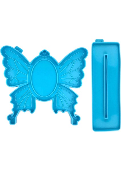 Kelebek Silikon Fotoğraf Çerçeve Kalıp Diy Epoksi Reçine Araç Tool Mavi (Yurt Dışından)