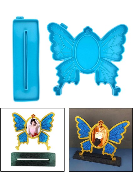 Kelebek Silikon Fotoğraf Çerçeve Kalıp Diy Epoksi Reçine Araç Tool Mavi (Yurt Dışından) modelleri