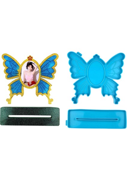 Kelebek Silikon Fotoğraf Çerçeve Kalıp Diy Epoksi Reçine Araç Tool Mavi (Yurt Dışından) indirimleri
